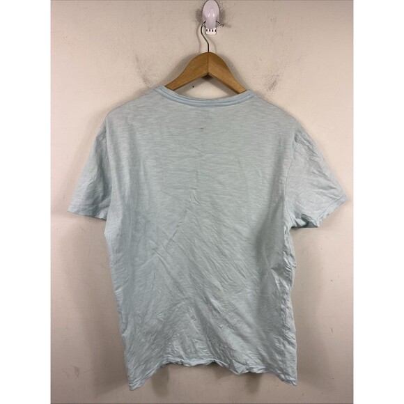 J. CREW Garment Dyed Men’s Pocket T Shirt Blue Slub Cotton Short Sleeve Medium - Picture 3 of 5